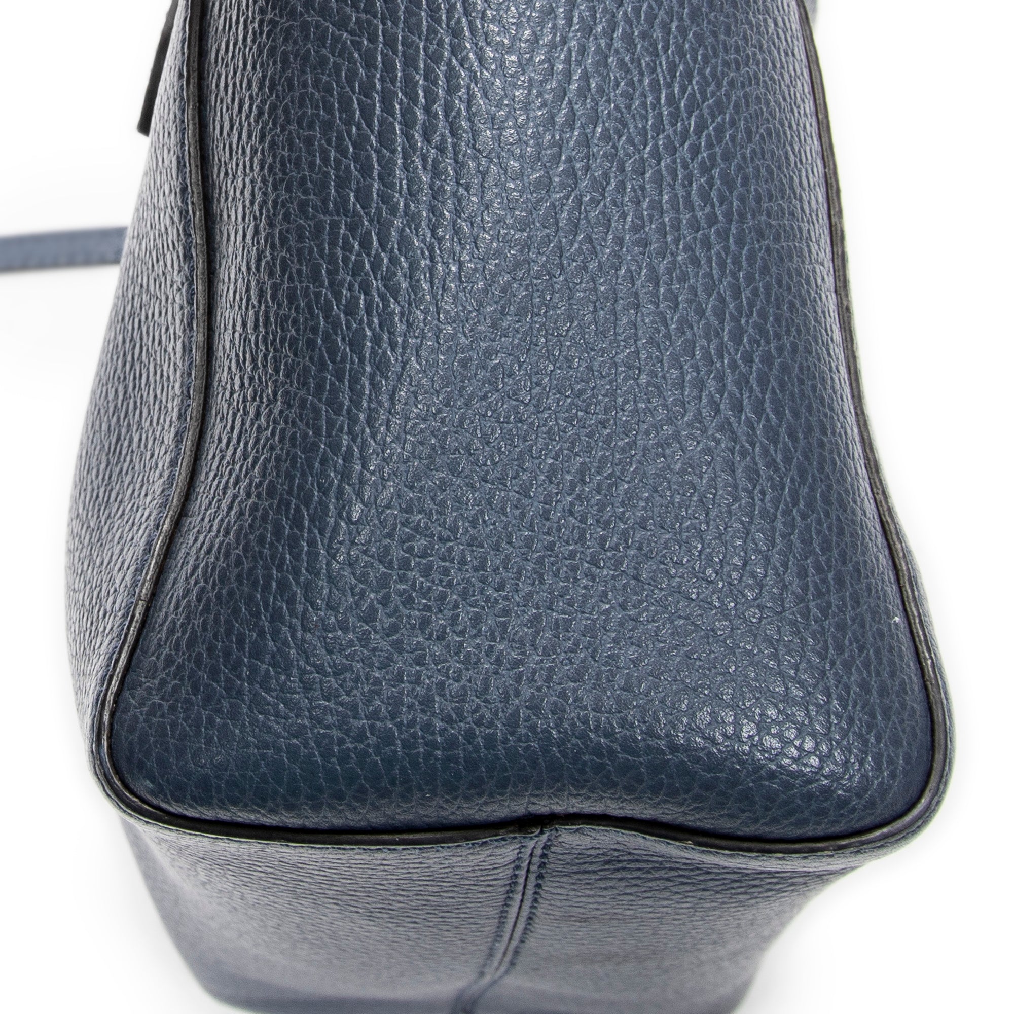 Shoulder Bag Mini Swing Tote Blue Grained Leather