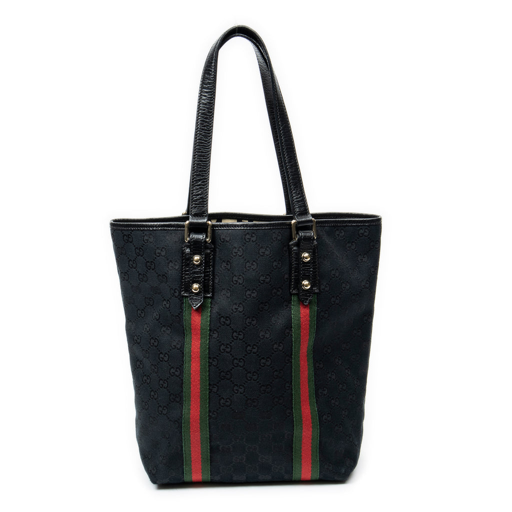 Shoulder Bag Web Vertical Jolicoeur Tote Black Monogrammed Canvas