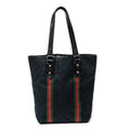 Shoulder Bag Web Vertical Jolicoeur Tote Black Monogrammed Canvas
