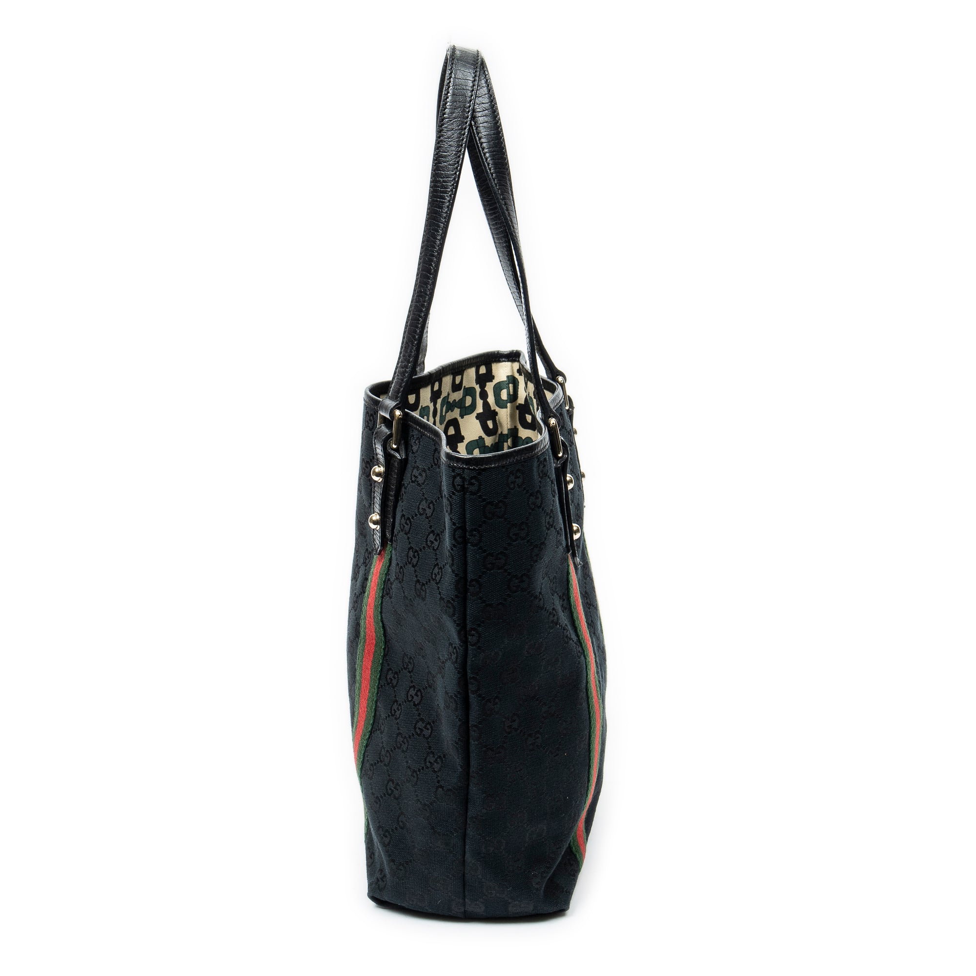 Shoulder Bag Web Vertical Jolicoeur Tote Black Monogrammed Canvas