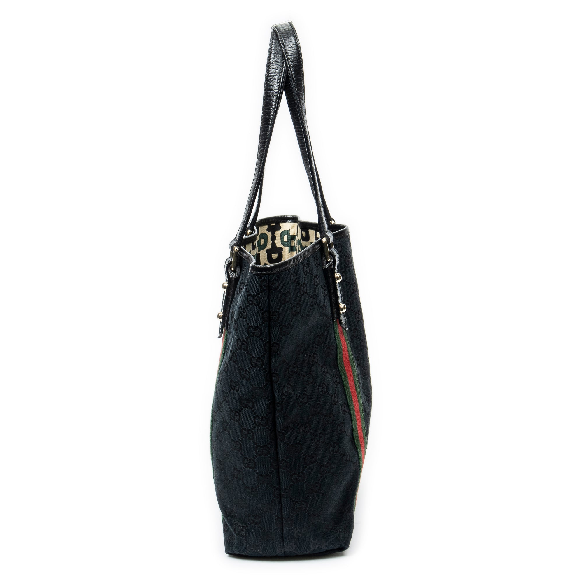 Shoulder Bag Web Vertical Jolicoeur Tote Black Monogrammed Canvas
