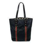 Shoulder Bag Web Vertical Jolicoeur Tote Black Monogrammed Canvas