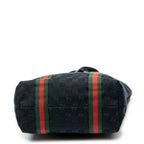 Shoulder Bag Web Vertical Jolicoeur Tote Black Monogrammed Canvas