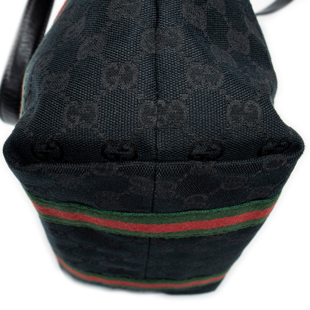 Shoulder Bag Web Vertical Jolicoeur Tote Black Monogrammed Canvas