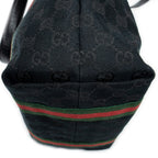 Shoulder Bag Web Vertical Jolicoeur Tote Black Monogrammed Canvas
