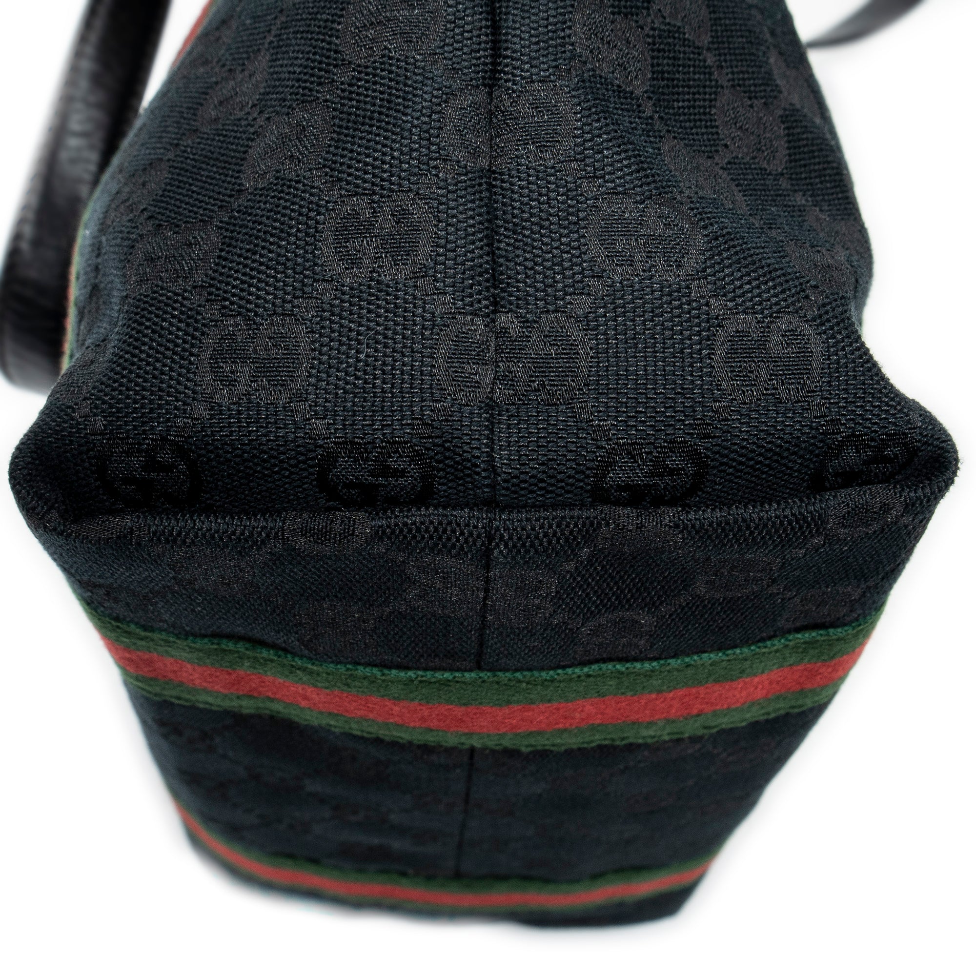 Shoulder Bag Web Vertical Jolicoeur Tote Black Monogrammed Canvas