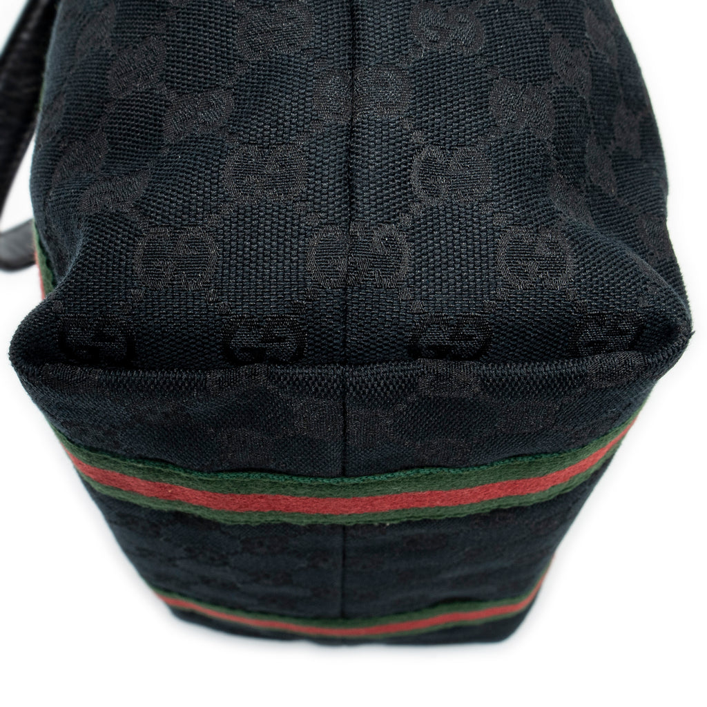 Shoulder Bag Web Vertical Jolicoeur Tote Black Monogrammed Canvas