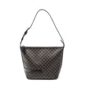 Shoulder Bag Zip Shoulder Hobo Black Macadam Coated Canvas