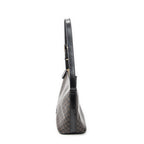 Shoulder Bag Zip Shoulder Hobo Black Macadam Coated Canvas