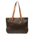 Shoulder Bag Large Zip Shopping Tote Brown Macadam Coated Canvas