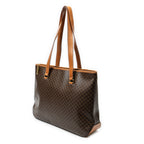 Shoulder Bag Large Zip Shopping Tote Brown Macadam Coated Canvas
