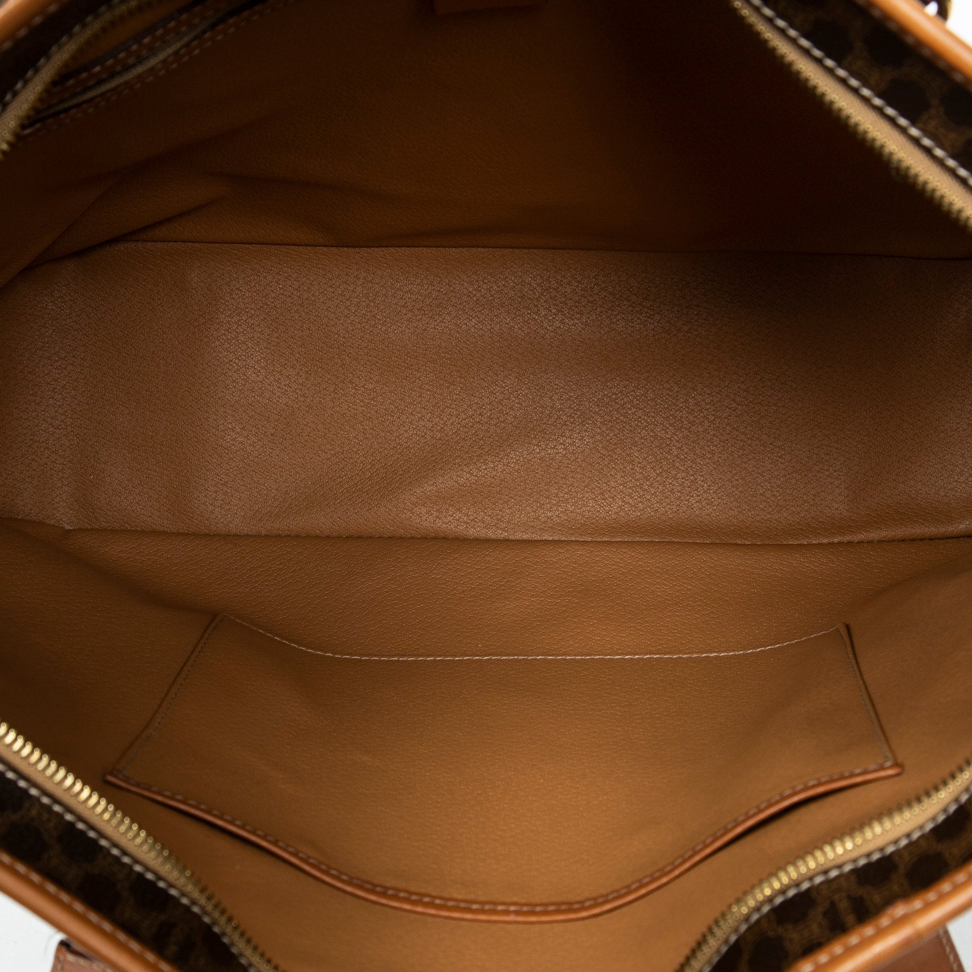 Shoulder Bag Large Zip Shopping Tote Brown Macadam Coated Canvas
