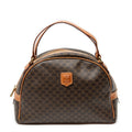 Handbag Dome Top Handle Brown Macadam Coated Canvas