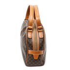 Handbag Dome Top Handle Brown Macadam Coated Canvas