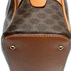 Handbag Dome Top Handle Brown Macadam Coated Canvas