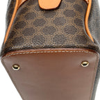 Handbag Dome Top Handle Brown Macadam Coated Canvas