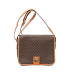 Shoulder Bag Small Square Flap Messenger Brown Macadam Coated Canvas
