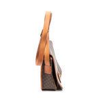 Shoulder Bag Small Square Flap Messenger Brown Macadam Coated Canvas