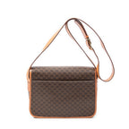 Shoulder Bag Small Square Flap Messenger Brown Macadam Coated Canvas