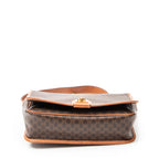 Shoulder Bag Small Square Flap Messenger Brown Macadam Coated Canvas