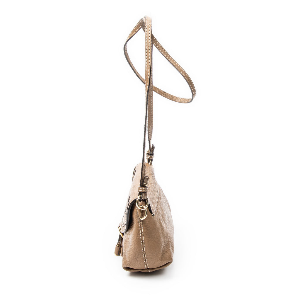 Shoulder Bag Marcie Pochette Crossbody Brown Grained Calfskin Leather