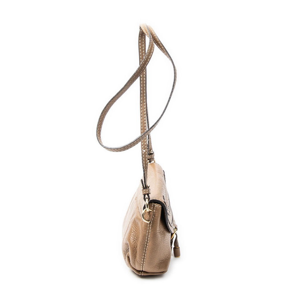 Shoulder Bag Marcie Pochette Crossbody Brown Grained Calfskin Leather