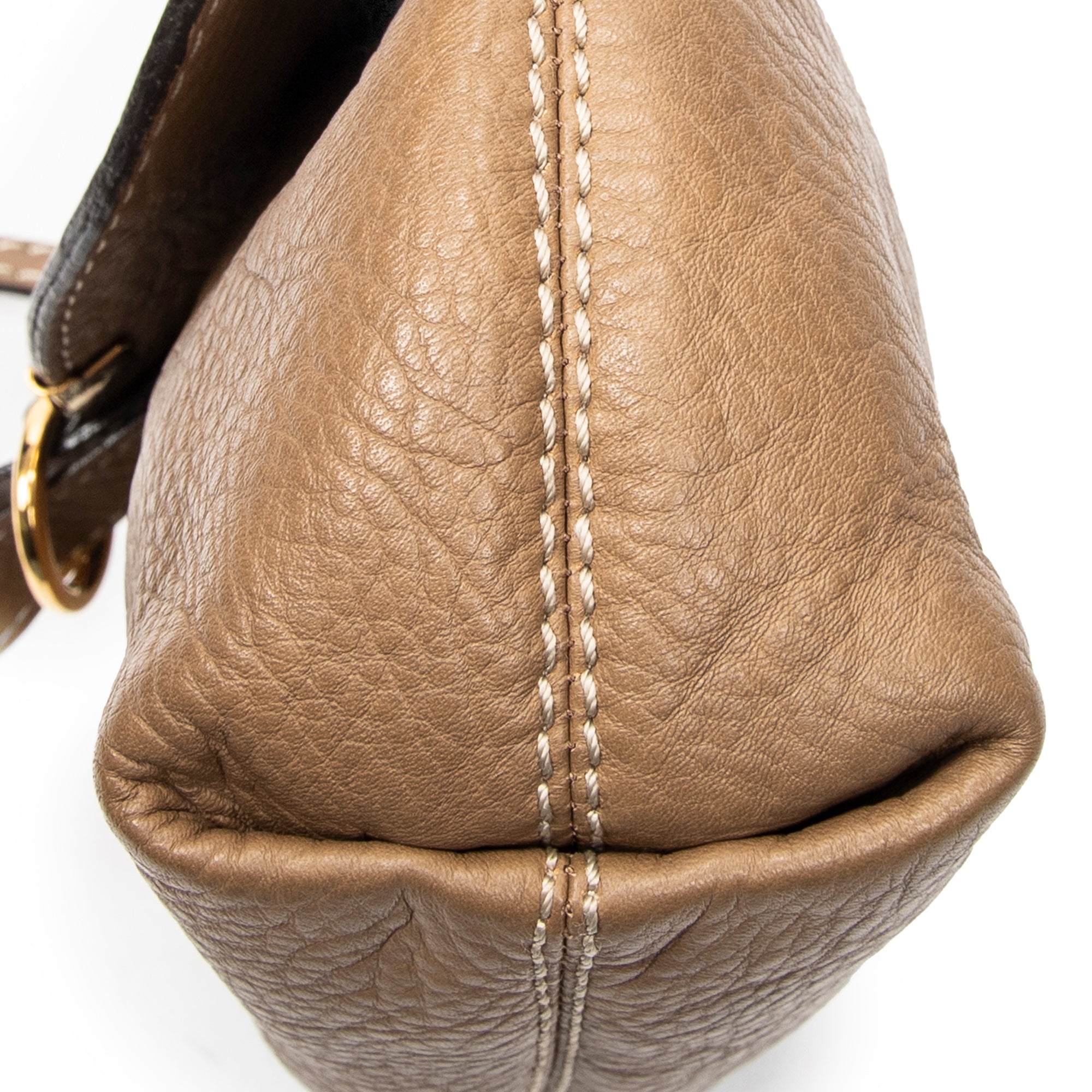Shoulder Bag Marcie Pochette Crossbody Brown Grained Calfskin Leather