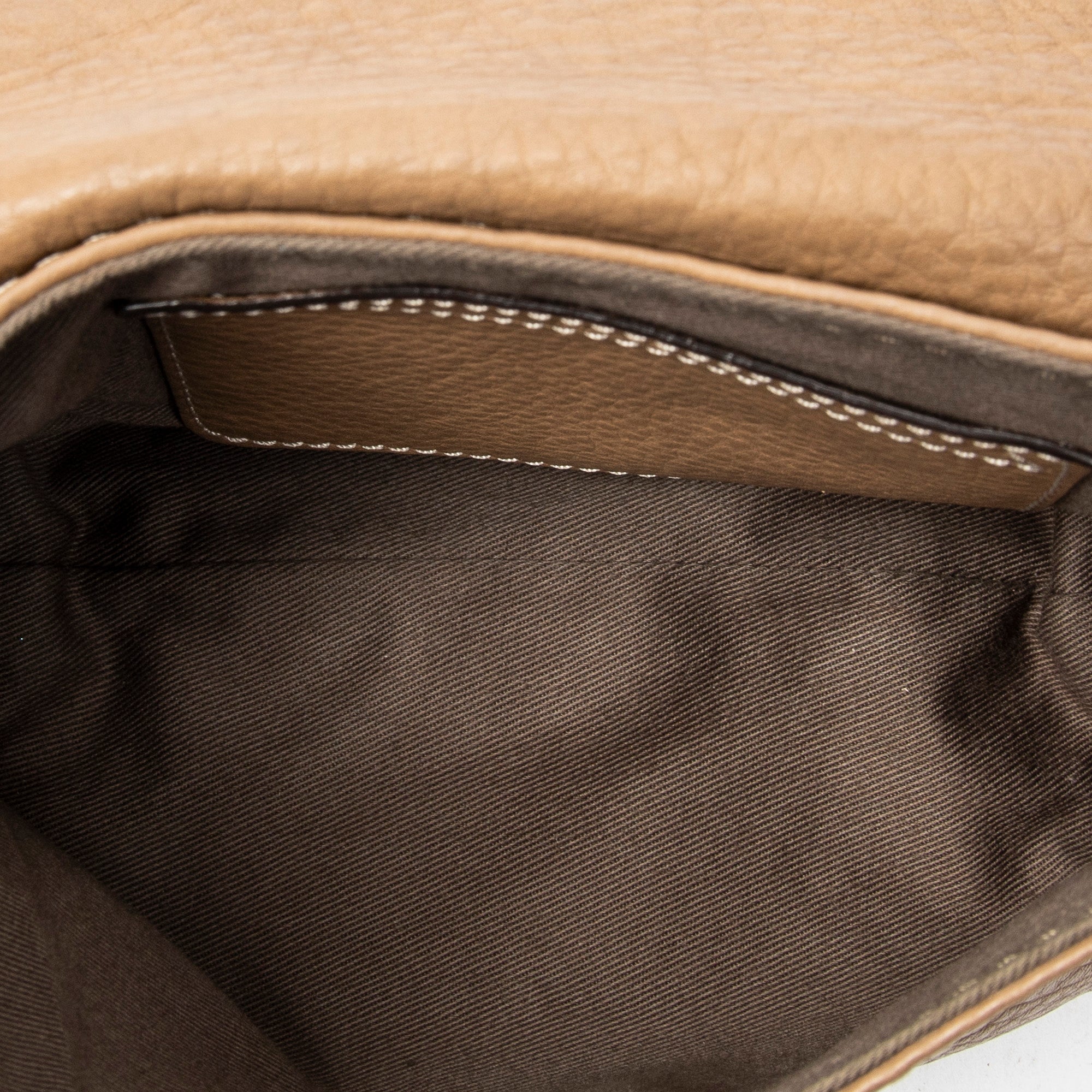 Shoulder Bag Marcie Pochette Crossbody Brown Grained Calfskin Leather