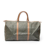 Bolsa de viaje vintage grande Boston panal de abeja verde lona revestida