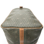 Bolsa de viaje vintage grande Boston panal de abeja verde lona revestida