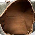 Bolsa de viaje vintage grande Boston panal de abeja verde lona revestida