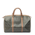 Travel Bag Vintage Small Travel Boston Green Honeycomb Coated Canvas