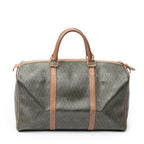 Travel Bag Vintage Small Travel Boston Green Honeycomb Coated Canvas