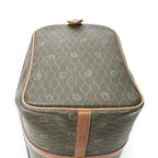 Travel Bag Vintage Small Travel Boston Green Honeycomb Coated Canvas