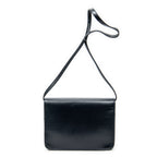 Shoulder Bag Vintage Pushlock Flap Crossbody Navy Grained Calfskin Leather
