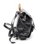 Backpack Mini Bamboo Backpack Black Calfskin Leather