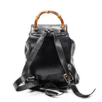 Backpack Mini Bamboo Backpack Black Calfskin Leather