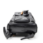 Backpack Mini Bamboo Backpack Black Calfskin Leather