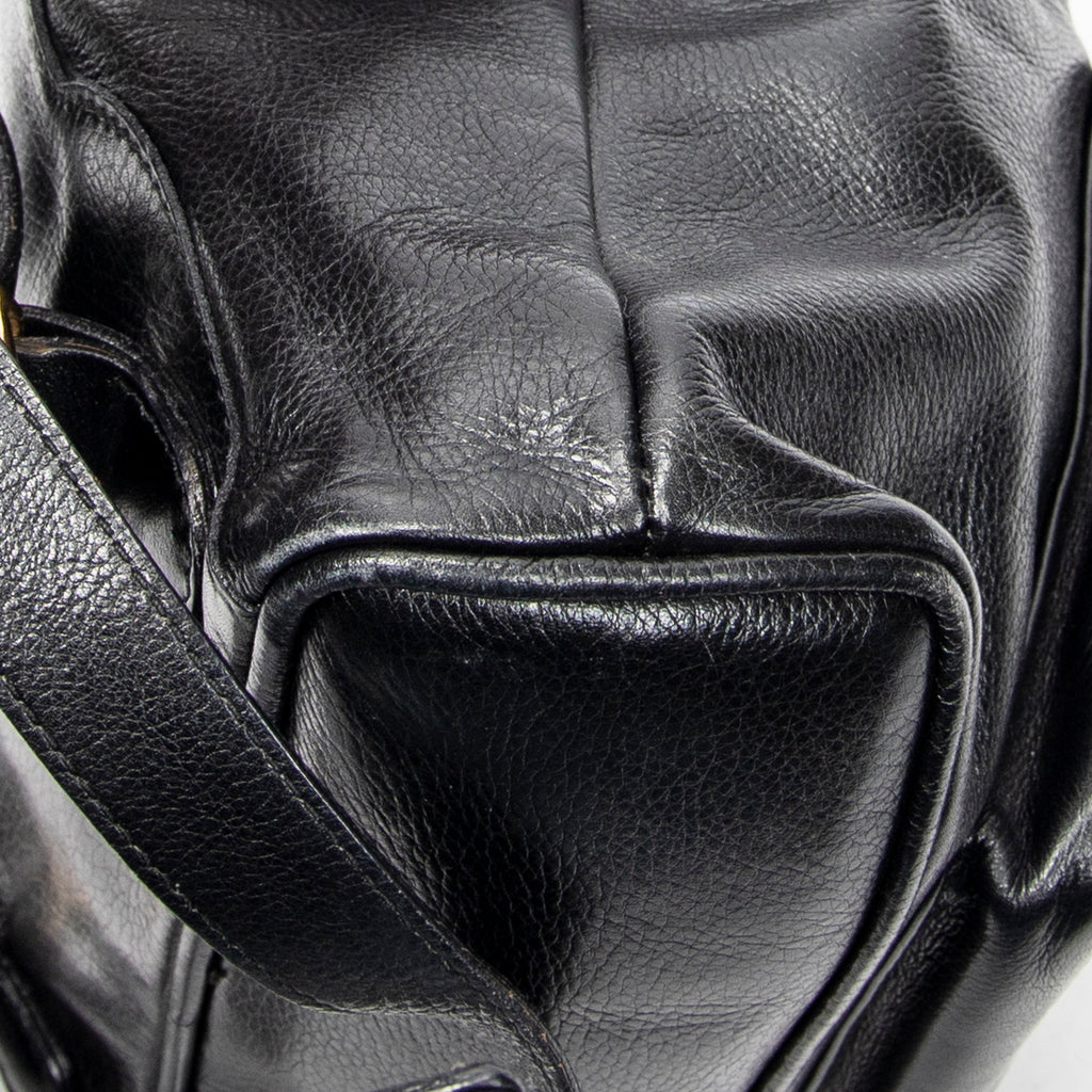 Backpack Mini Bamboo Backpack Black Calfskin Leather