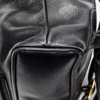 Backpack Mini Bamboo Backpack Black Calfskin Leather