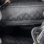 Backpack Mini Bamboo Backpack Black Calfskin Leather