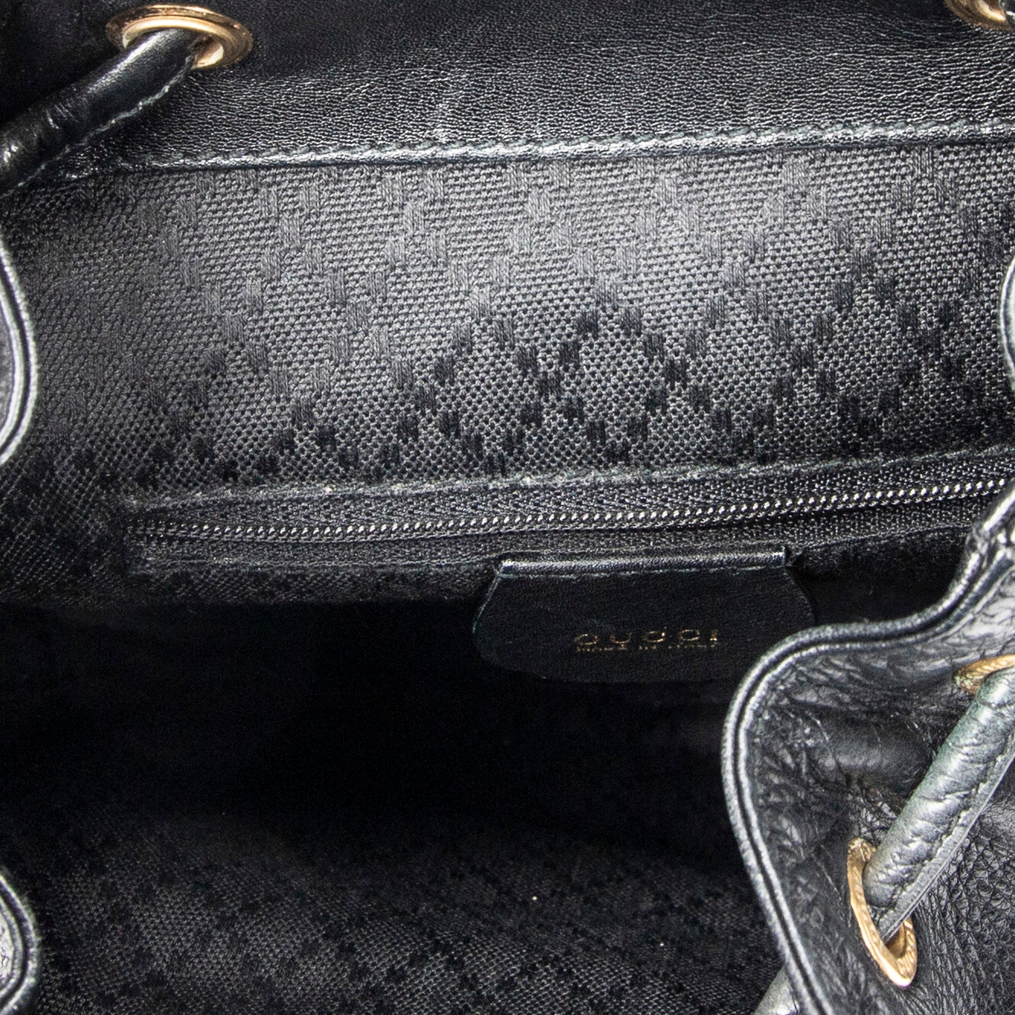 Backpack Mini Bamboo Backpack Black Calfskin Leather