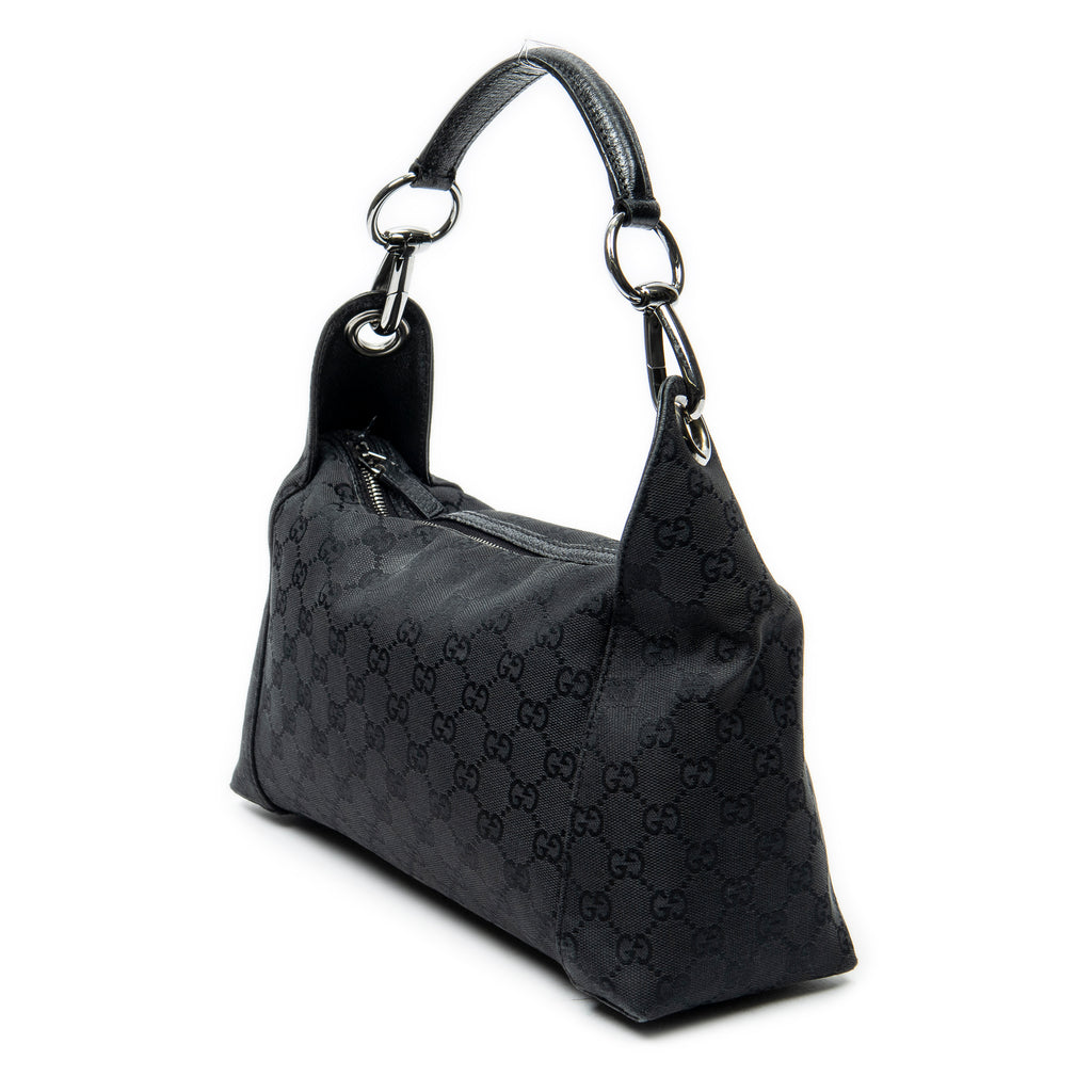 Shoulder Bag Zip Shoulder Bag Black Monogrammed Canvas
