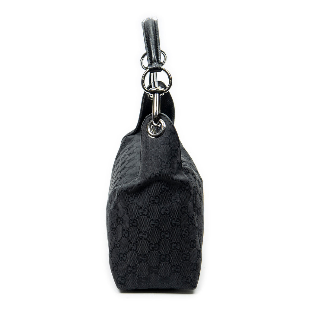 Shoulder Bag Zip Shoulder Bag Black Monogrammed Canvas