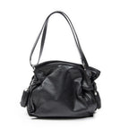Shoulder Bag Medium Tassel Flamenco Black Grained Calfskin Leather