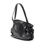Shoulder Bag Medium Tassel Flamenco Black Grained Calfskin Leather