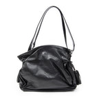 Shoulder Bag Medium Tassel Flamenco Black Grained Calfskin Leather