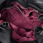 Shoulder Bag Medium Tassel Flamenco Black Grained Calfskin Leather