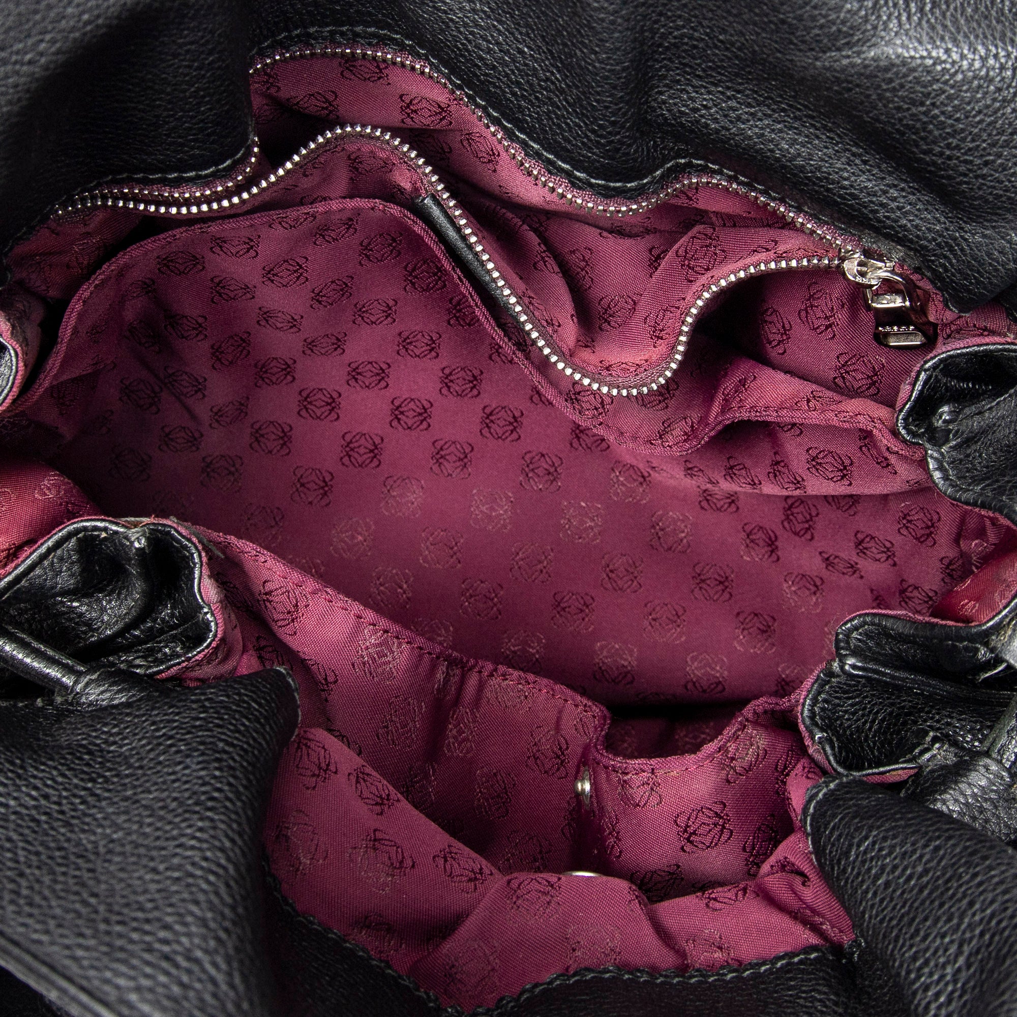 Shoulder Bag Medium Tassel Flamenco Black Grained Calfskin Leather