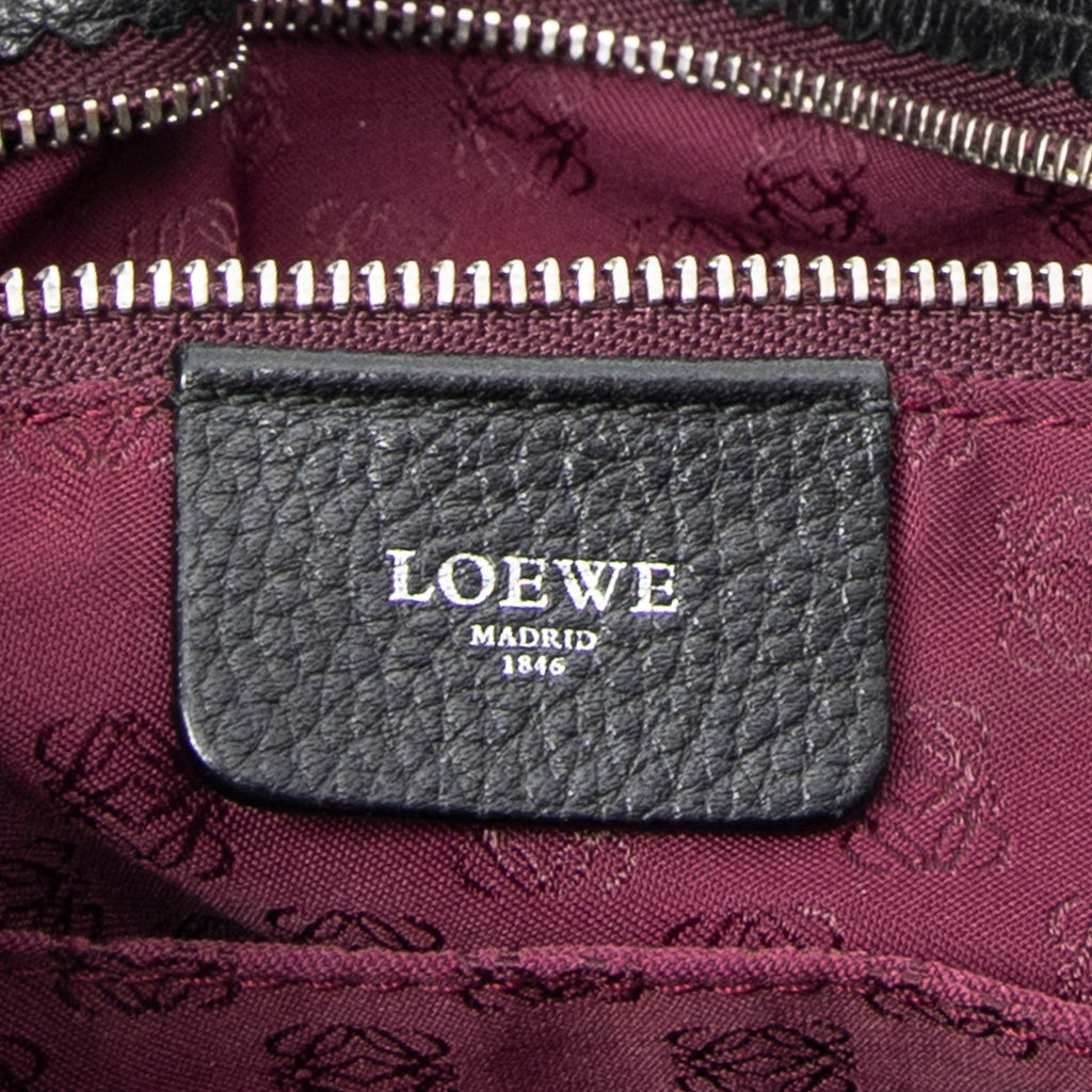 Shoulder Bag Medium Tassel Flamenco Black Grained Calfskin Leather